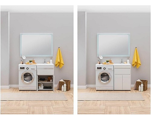 Тумба с раковиной Aquanet Токио 130 R 239216 Белая