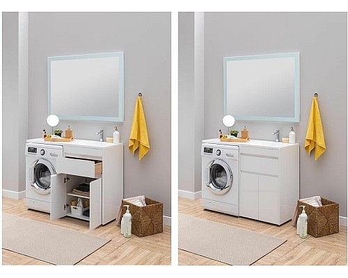 Тумба с раковиной Aquanet Токио 130 R 239216 Белая