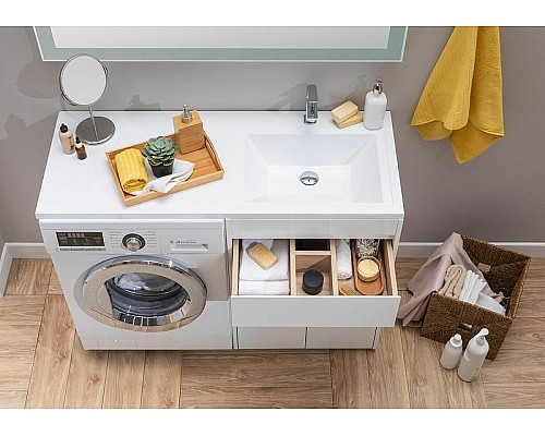 Тумба с раковиной Aquanet Токио 130 R 239216 Белая