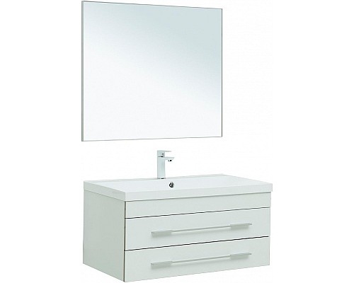 Комплект мебели для ванной Aquanet Верона 90 287639 подвесной Белый матовый