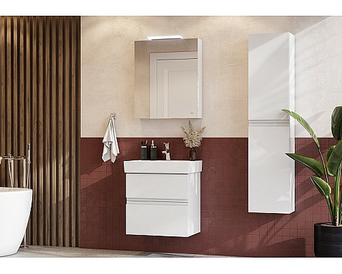 Зеркальный шкаф Roca Oleta 60 R A857646806 с подсветкой Белый глянец