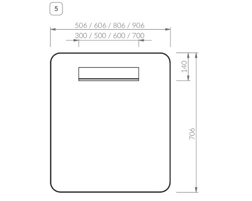Зеркало Ravak Strip 60 X000001570 с подсветкой Черное