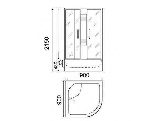 Душевая кабина Parly Acrilic 90x90 AE901 без гидромассажа