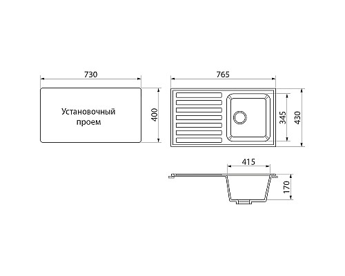 Кухонная мойка Domaci Бьелла DMC-20 DMC-20-308 Черная Кухонная мойка Domaci Бьелла DMC-20 DMC-20-308 Черная