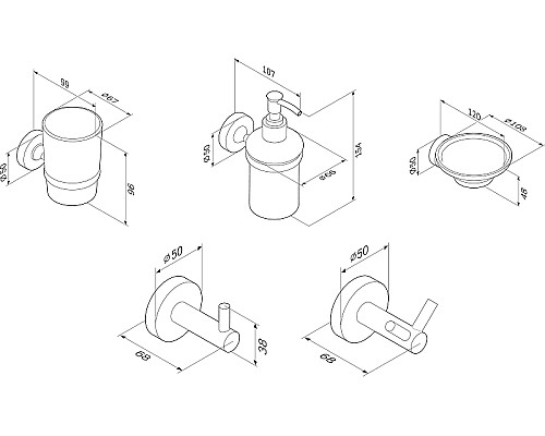 Набор аксессуаров для ванной STWORKI by Damixa Хельсинки HADB91300 Хром
