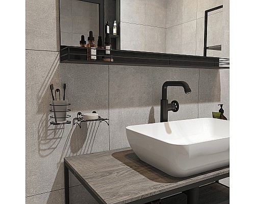 Консоль с раковиной STWORKI Нюборг 100 С14208 Черный муар Дуб рошелье