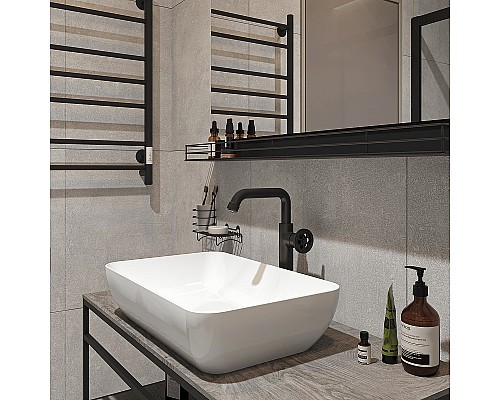 Консоль с раковиной STWORKI Нюборг 100 С14208 Черный муар Дуб рошелье