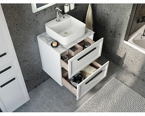 Тумба с раковиной STWORKI Эстерсунд 60 459668 подвесная Белая матовая Монте тиберио