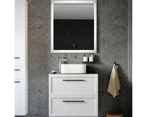 Комплект мебели для ванной STWORKI Эстерсунд 75 460019 подвесной Белый матовый Монте тиберио