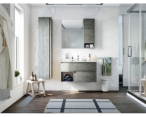 Зеркало со шкафом STWORKI Карлстад 90 R 249984 Дуб рошелье