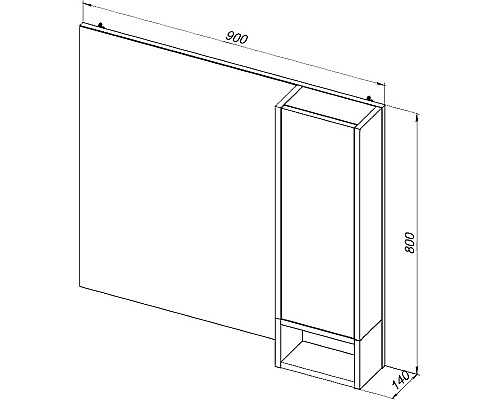 Зеркало со шкафом STWORKI Карлстад 90 R 249984 Дуб рошелье