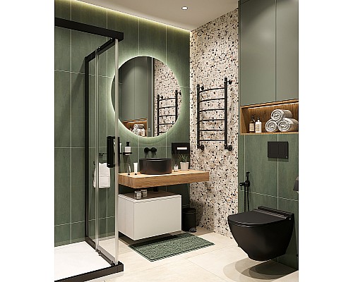 Комплект мебели для ванной STWORKI Ольборг 100 483360 подвесная Белая матовая Дуб французский