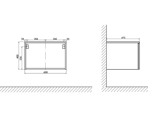 Комплект мебели для ванной STWORKI Ольборг 100 483360 подвесная Белая матовая Дуб французский