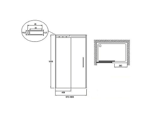 Душевая дверь Jacob Delafon Contra 100 E22C100-GA профиль Хром стекло прозрачное
