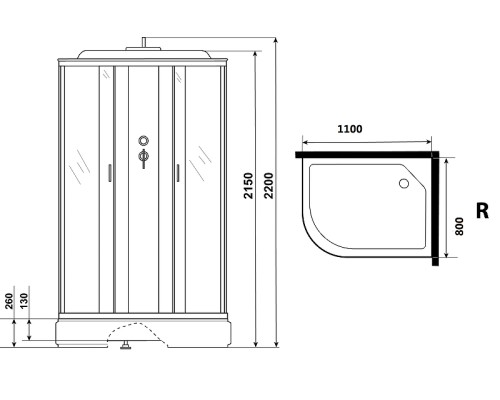 Душевая кабина Niagara Classic 110х80 R NG-33184-14RG с гидромассажем