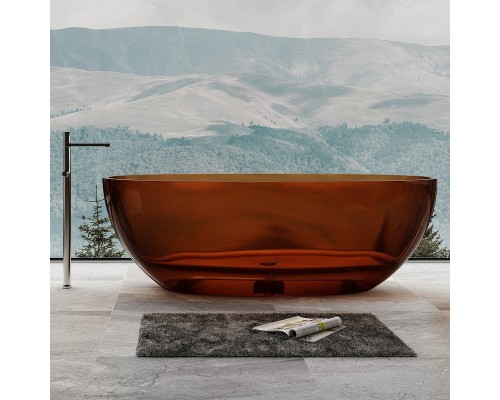 Ванна из полиэфирной смолы Abber Kristall 165х78 AT9701Opal Коричневая без гидромассажа