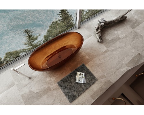 Ванна из полиэфирной смолы Abber Kristall 165х78 AT9701Opal Коричневая без гидромассажа