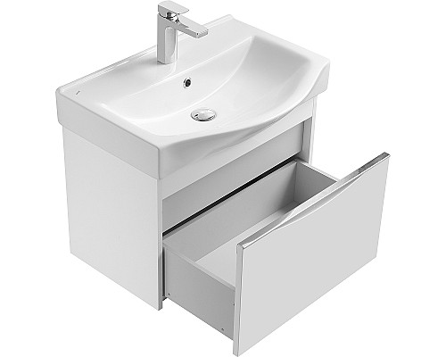 Тумба с раковиной STWORKI Хельсинки 65 406322 подвесной Белый глянец