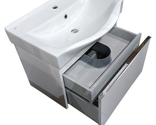 Тумба с раковиной STWORKI Хельсинки 65 406322 подвесной Белый глянец