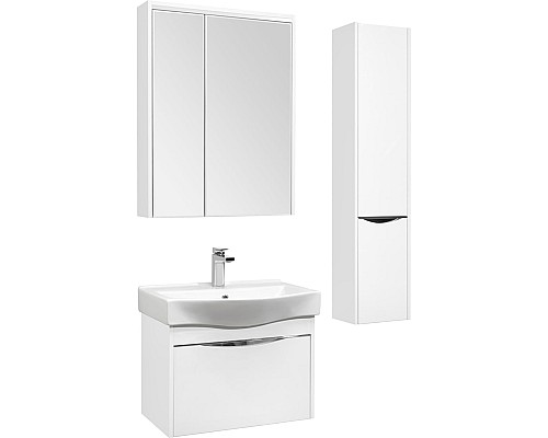 Тумба с раковиной STWORKI Хельсинки 65 406322 подвесной Белый глянец