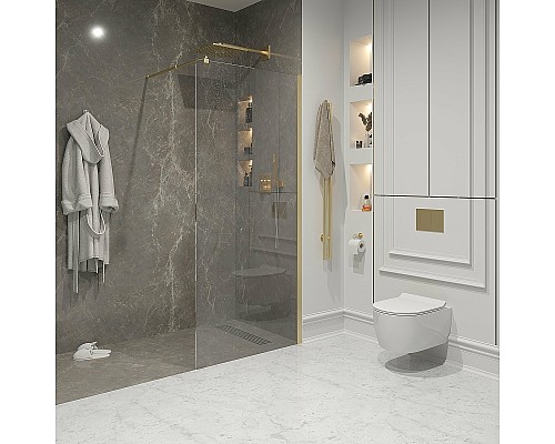 Душевая перегородка Niagara Nova 110 NG-643-11GOLD профиль Холодное золото стекло прозрачное