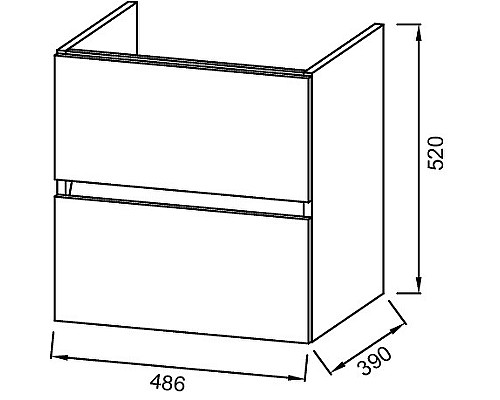 Тумба под раковину Jacob Delafon Tolbiac 50 EB1378-J5 подвесная Белая глянцевая