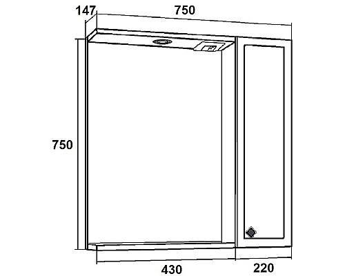 Зеркало со шкафом Runo Римини 75 00-00001257 с подсветкой Белое