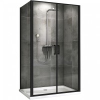 Душевой уголок Abber Sonnenstrand 100x85 профиль Черный стекло прозрачное