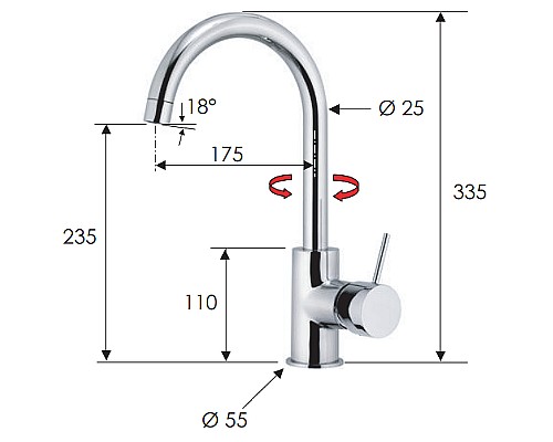 Смеситель для кухни Remer X-Style X72 Хром