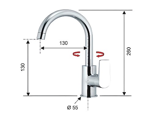 Смеситель для кухни Remer Dream D72C Хром