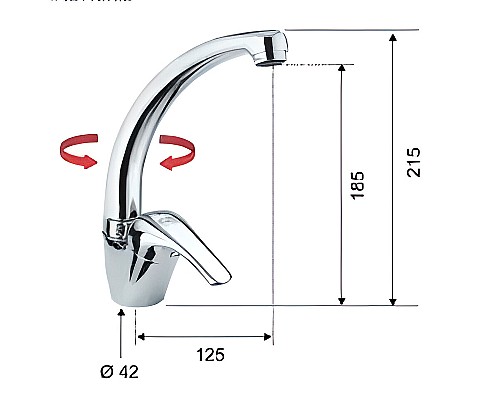 Смеситель для кухни Remer Серия 35 F422C Хром