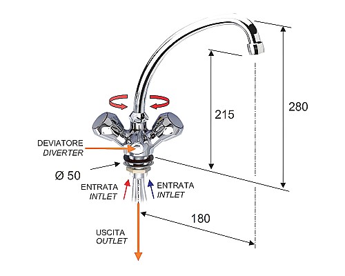 Смеситель для кухни Remer Export 46EX Хром