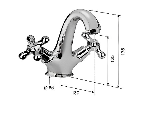 Смеситель для раковины Remer Liberty 13LIBDO Золото