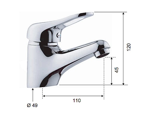 Смеситель для раковины Remer Kiss K11 Хром