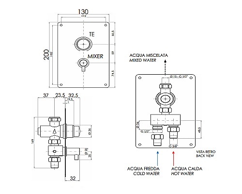 Смеситель для душа Remer Tempor TE32M Хром