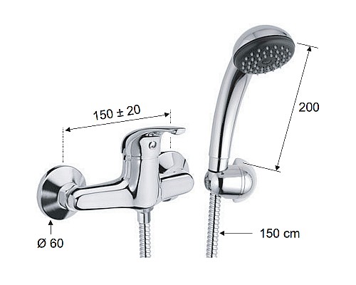 Смеситель для душа Remer Серия 35 F39 Хром