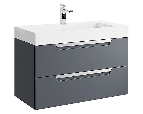 Тумба под раковину Aqwella Cube 90 CUB0109GR подвесная Серая матовая