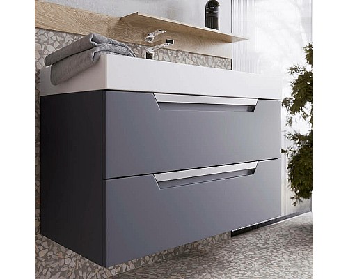 Тумба под раковину Aqwella Cube 90 CUB0109GR подвесная Серая матовая