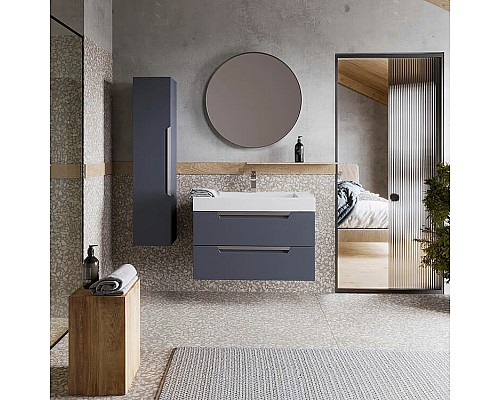 Тумба под раковину Aqwella Cube 90 CUB0109GR подвесная Серая матовая