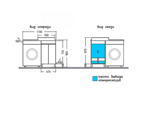 Тумба под раковину СанТа Марс 110 700312 Белая