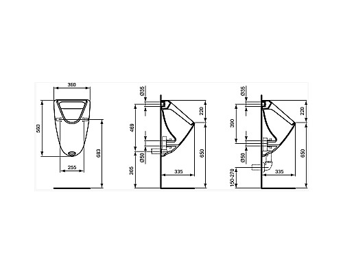 Писсуар Ideal Standard Ecco-Eurovit K553801 подвесной Белый