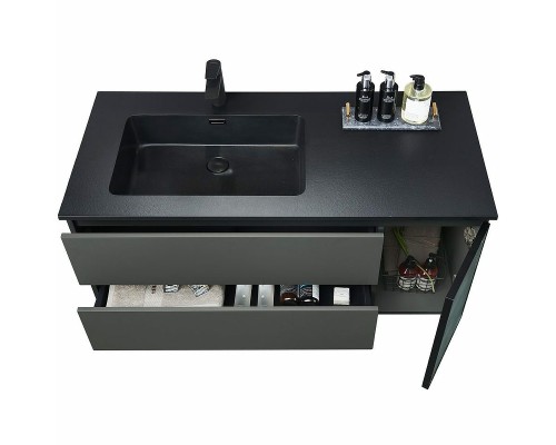 Тумба с раковиной Orans BC-2055-1200L 120 подвесная Темно-серая