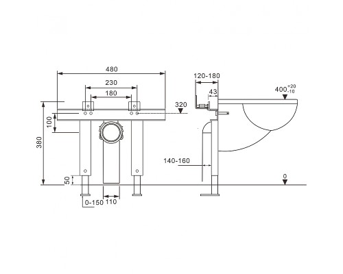Инсталляция Abber AC0102P для унитаза с крепежом
