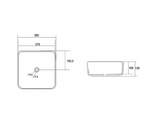 Раковина-чаша Abber Rechteck 39 AC2211MBG Темно-зеленая матовая