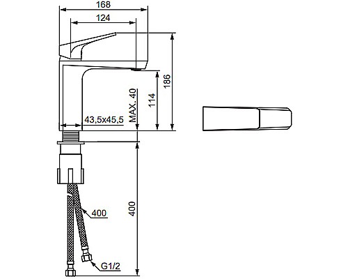 Смеситель для раковины Damixa Merkur 400210300 Черный матовый