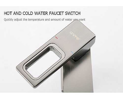 Смеситель для раковины Gappo G17-9 G1017-9 Оружейная сталь