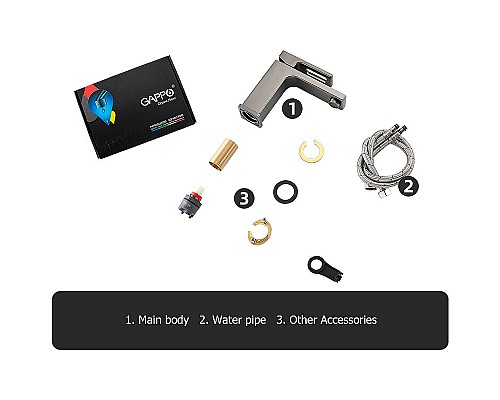 Смеситель для раковины Gappo G17-9 G1017-9 Оружейная сталь