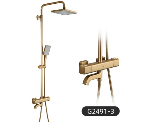 Душевая система Gappo G91 G2491-3 с термостатом Золото