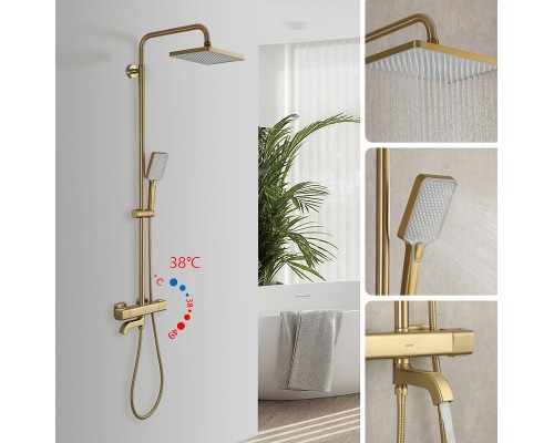 Душевая система Gappo G91 G2491-3 с термостатом Золото
