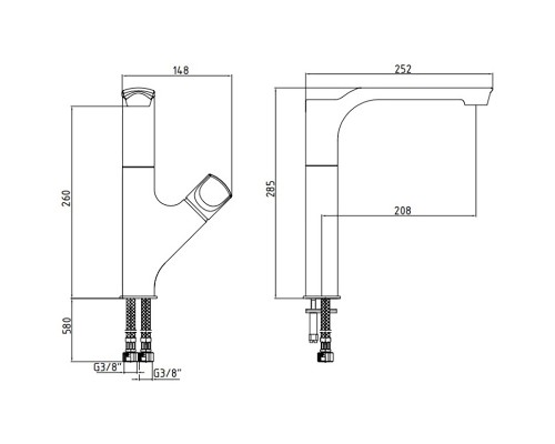 Смеситель для кухни E.C.A. Myra 102118063HEX Хром